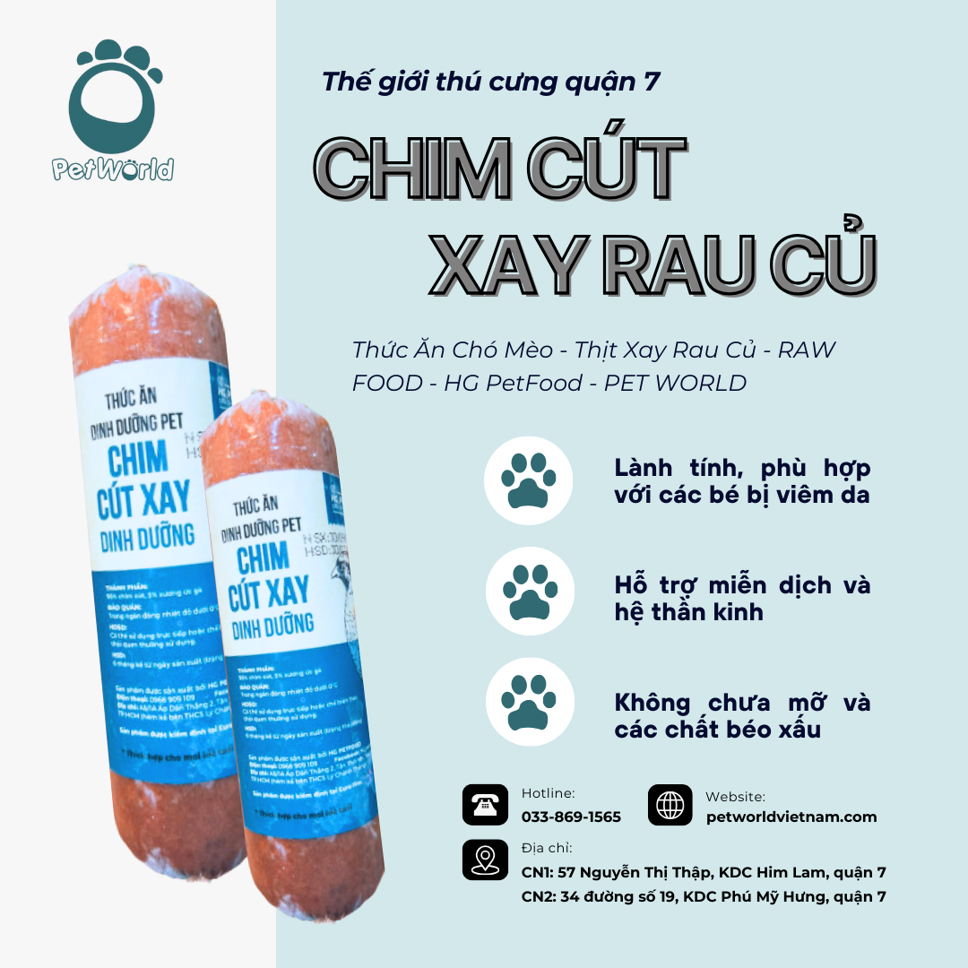 Raw food - chim cút xay dinh dưỡng